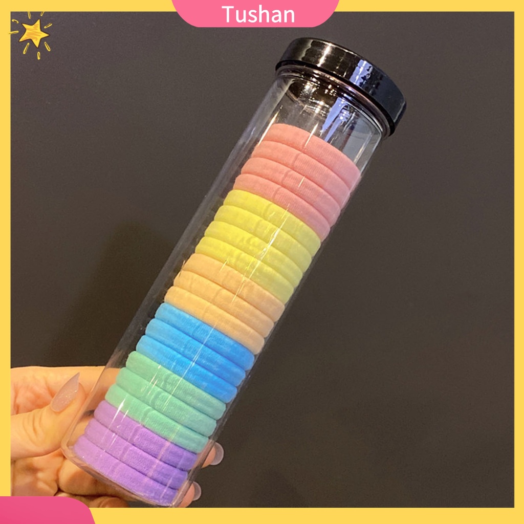 Bộ 20 Dây Cột Tóc Màu Trơn Độ Co Giãn Cao Chống Trượt Mềm Mại