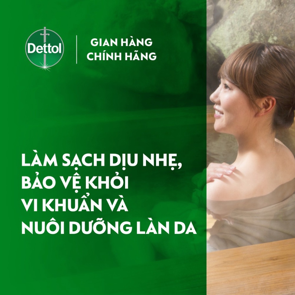 Sữa tắm dettol kháng khuẩn 950g quả thông  tặng sữa tắm dưỡng thể 200g hạnh nhân