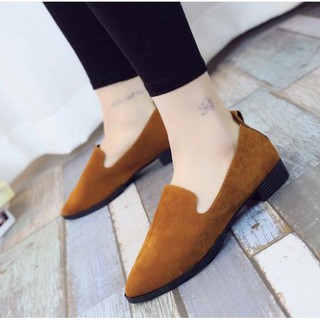 ( Hàng Chuẩn ) 💥FREESHIP  SẴN💥 Giày Oxford nữ (1683) - Giày búp bê nữ da lộn ( Chuẩn Kho )