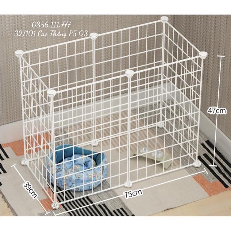 Chuồng quây cho thú cưng giá rẻ sửu dụng tâm nhựa và tấm sắt sơn tĩnh điện