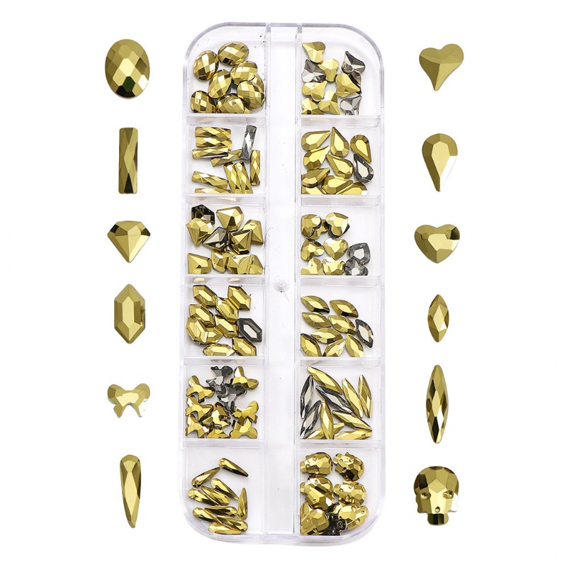 Hộp 120 Viên Đá Đính Trang Trí Móng Tay Lấp Lánh DIY
