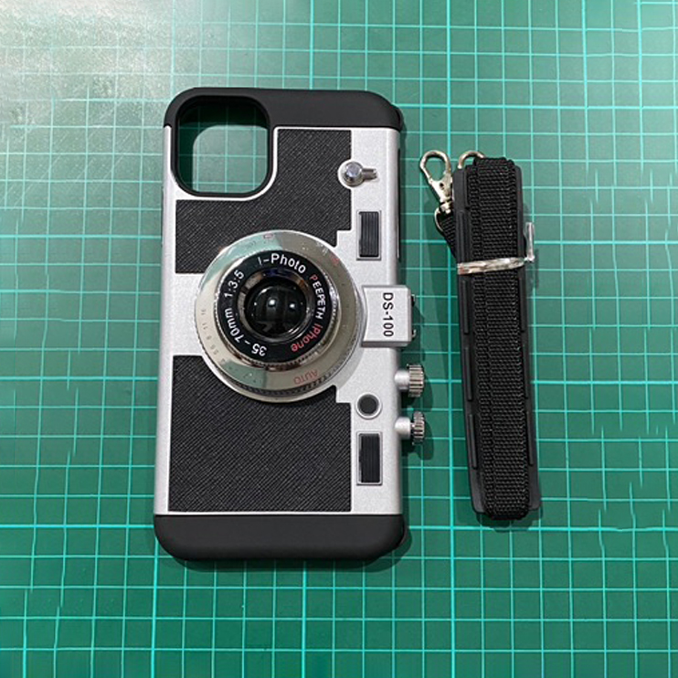 Ốp điện thoại họa tiết máy ảnh 3d Emily in Paris cho Iphone 12 Mini Se 11 Pro Max X Xs Xr kèm dây đeo