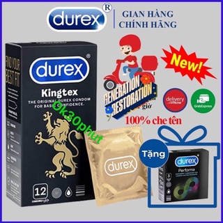 Bao cao su durex kingtex size nhỏ 49mm hộp 12 bao