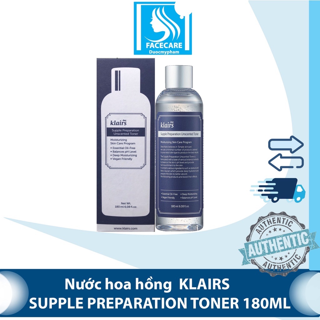 Nước hoa hồng Dear KLAIRS Supple Preparation Unscented Toner 180ml.