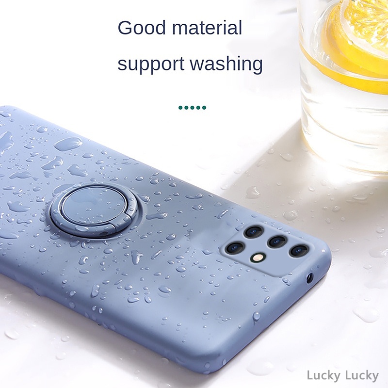 Ốp lưng Samsung M51 M31 Giá đỡ vòng từ tính Chân đế Silicone mềm Bảo vệ toàn diện Máy ảnh Dây buộc Miễn phí Chống va đập
