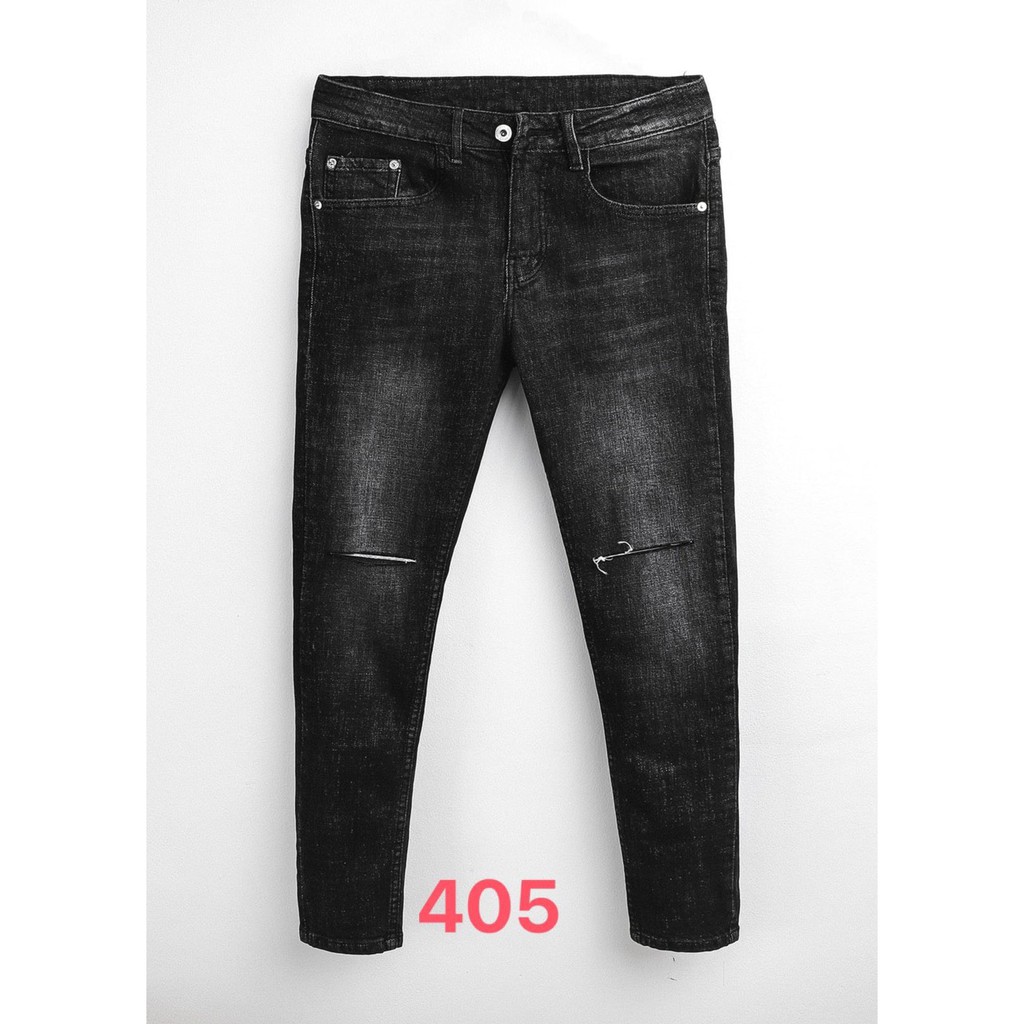 Quần jean nam rách Gấu 194 wass kiểu vải jeans co dãn, dày dặn form slimfit - 405