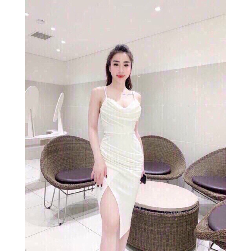 [Rẻ vô địch] Sale sốc - Đầm body cổ đổ xẻ tà | BigBuy360 - bigbuy360.vn