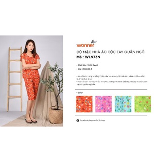 Bộ mặc nhà áo cộc tay quần lửng lanh wonner 973 giá259.000đ