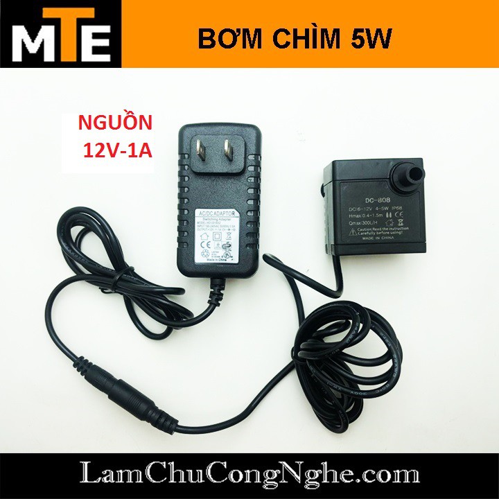 Bơm chìm mini 6-12V 4-5W DC-808 bơm tiểu cảnh, bể cá, điều hòa nước