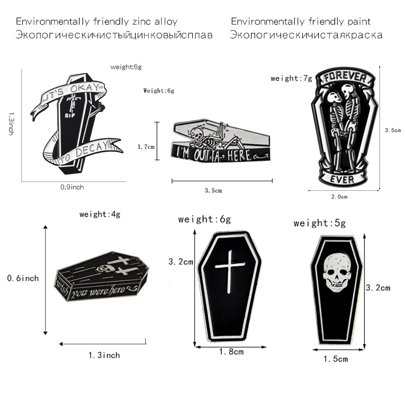 Huy hiệu cài áo hình bộ xương cặp đôi ngộ nghĩnh