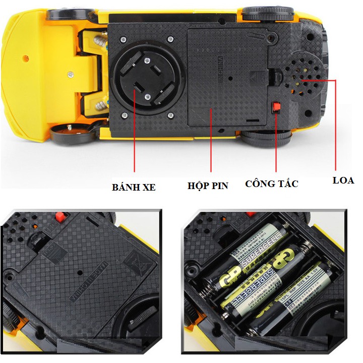 Xe ô tô biến hình thành rô bốt Đồ chơi trẻ em Robot sử dụng pin
