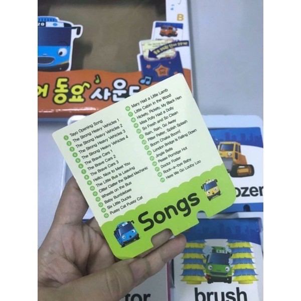 Bộ thẻ phát nhạc học tiếng Anh Tayo xe bus nhỏ cùng hãng Pororo toygarden