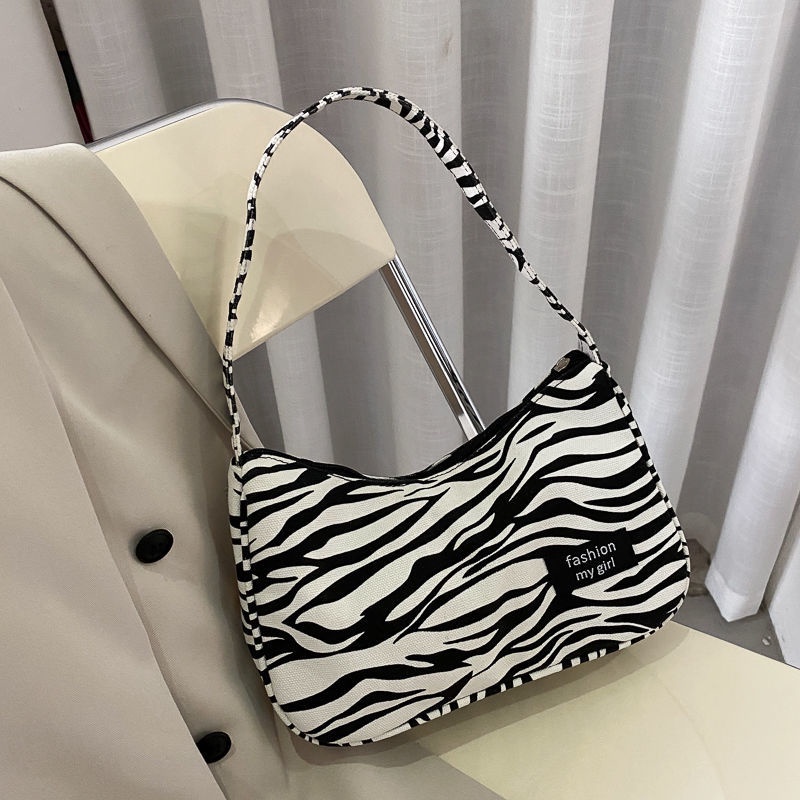 French style niche armpit bagel bag for women 2022 new fashionable Japanese style simple canvas shoulder portable small bag