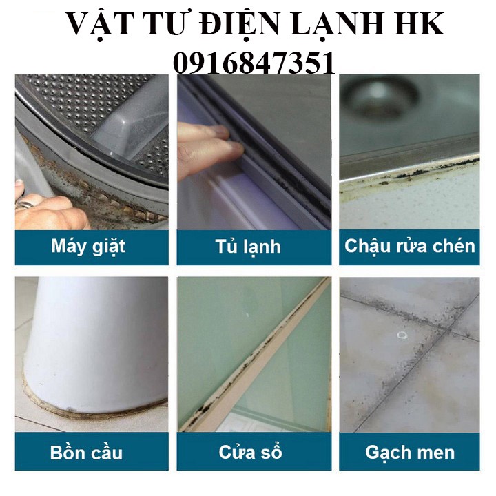 Bột tẩy gioăng cửa máy giặt - tủ lạnh - bồn bếp , chuyên dụng tẩy nấm mốc ron MG TL roong rông