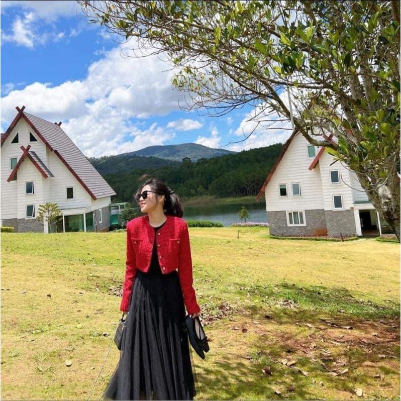 Váy nhung đen V37