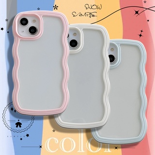 Nhiều màu sắc viền gợn sóng viền trong suốt phong cách tương thích cho ốp lưng iphone 17 air 16 15 7 8 6 6S PLUS XR 11 12 13 14 pro xs max silicone mềm hồng trắng xanh