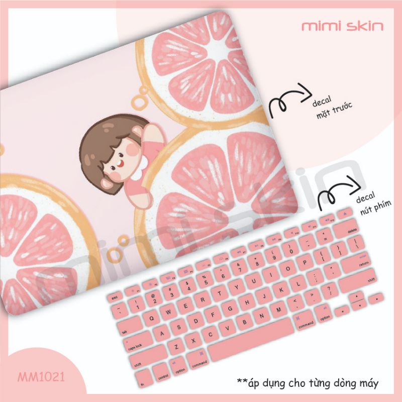 Decal dán laptop Trái nhiệt đới cắt sẵn, chỉ việc tháo dán, cho các dòng máy hiệu MIMISKIN