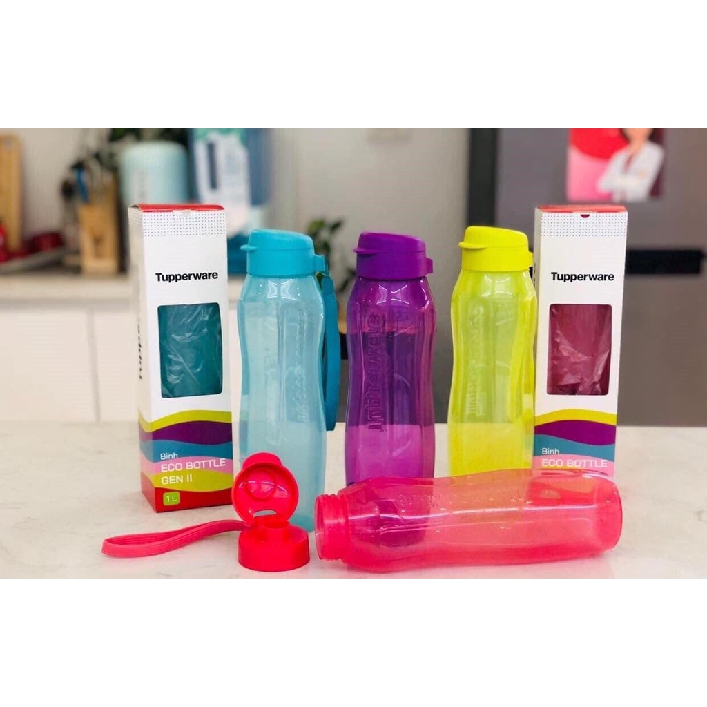 Bình nước Eco Bottle Gen II 1 lít Tupperware chính hãng - Bảo hành trọn đời - Nhựa nguyên sinh an toàn