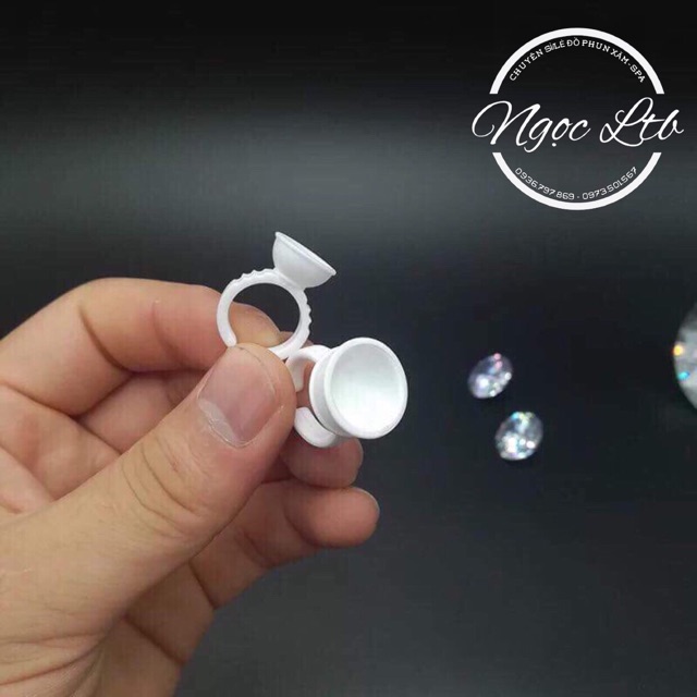 Nhẫn nhựa đựng mực phun xăm, nối mi