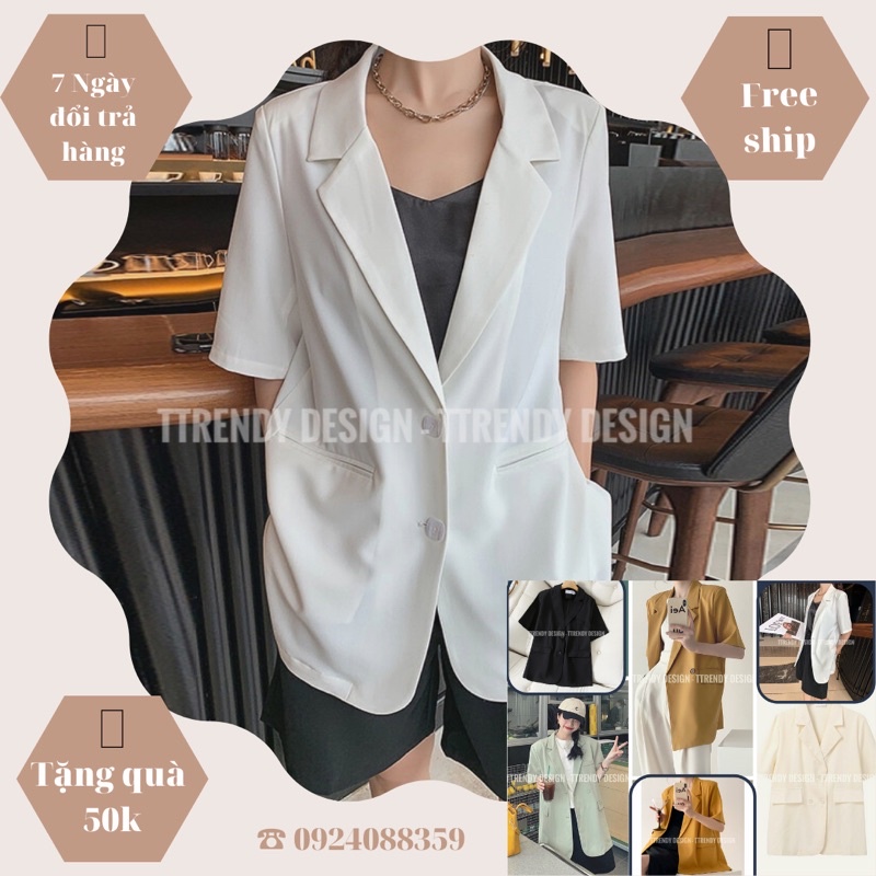 Áo Blazer tay ngắn dáng Hàn Quốc hot freesize Xuân Hè | BigBuy360 - bigbuy360.vn