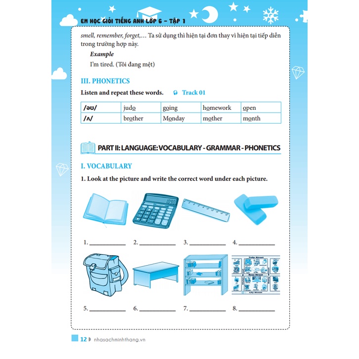 Sách - Em học giỏi tiếng Anh lớp 6 tập 1 (có đáp án)