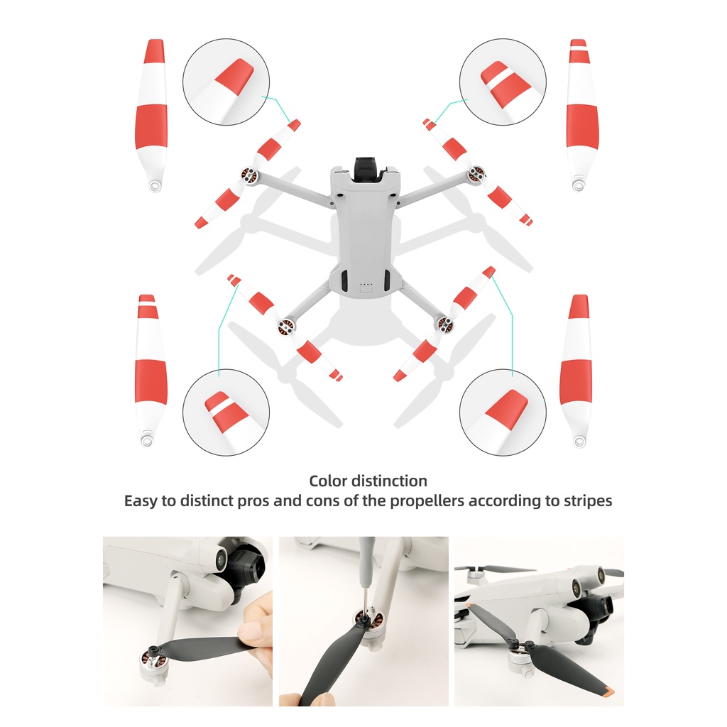 Sunnylife Set 8 Cánh Quạt Giảm Tiếng Ồn Tháo Lắp Nhanh Cho DJI Mini 3 Pro Drone 6030F