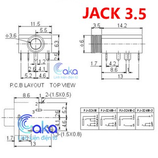 Jack Audio cái 3.5mm Ốc Vặn PJ-324M