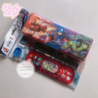 Set bộ dụng cụ học tập 8 món hình Avengers dành cho học sinh bé trai (Thái Lan) - 260BVAVG9536220 - (29.5x18cm)