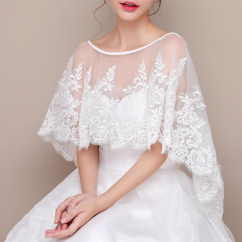 Áo Choàng Ren Mỏng Che Nắng Cho Cô Dâu Ngày Cưới