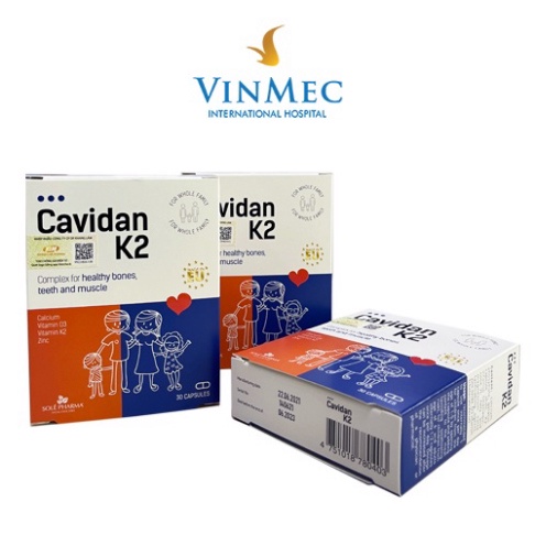 [Vinmec độc quyền] Viên uống bổ sung Canxi Cavidan K2 có chứa vitamin D3 từ Châu Âu tại Vinmec