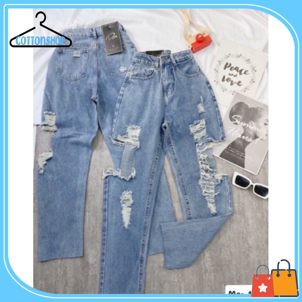 [Giá siêu rẻ] Quần baggy jeans rách mảng siêu cá tính (mã 137), kèm ẢNH THẬT TRẢI SÀN