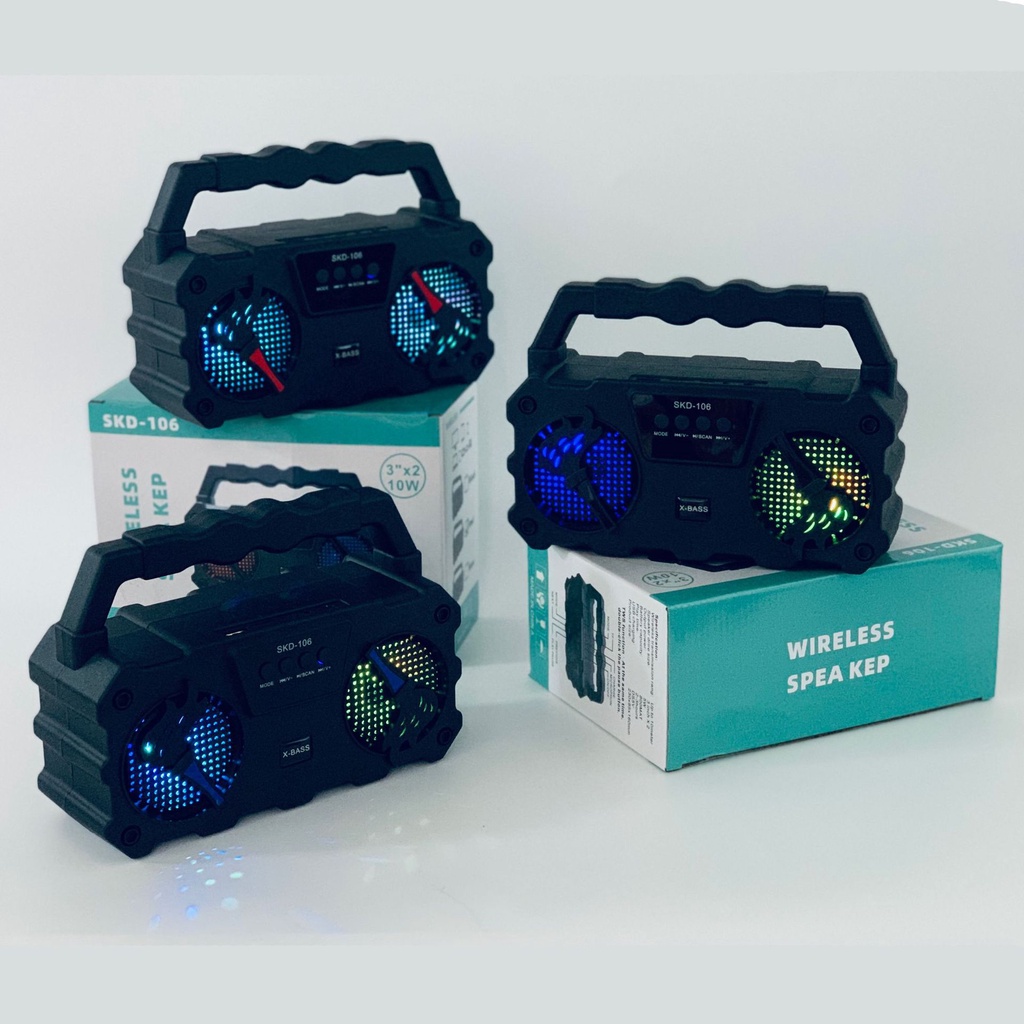 Loa bluetooth kèm mic hát karaoke âm bass siêu mạnh