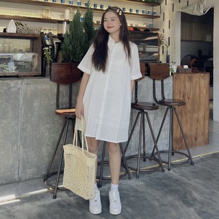 [Ảnh thật] Đầm sơ mi ô 2 lớp (video)