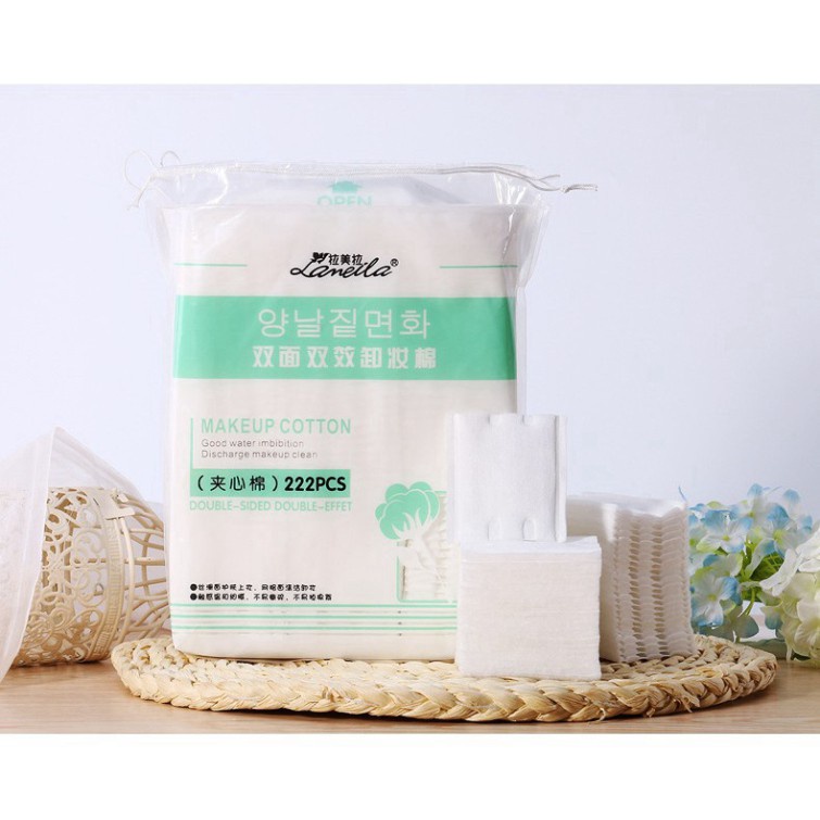 Bông tẩy trang Smart Manelle 222 miếng Bông tẩy trang Cotton Pads 100% tự nhiên BTT