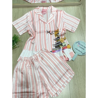 Bộ pyjama đùi lụa latin freesize có túi
