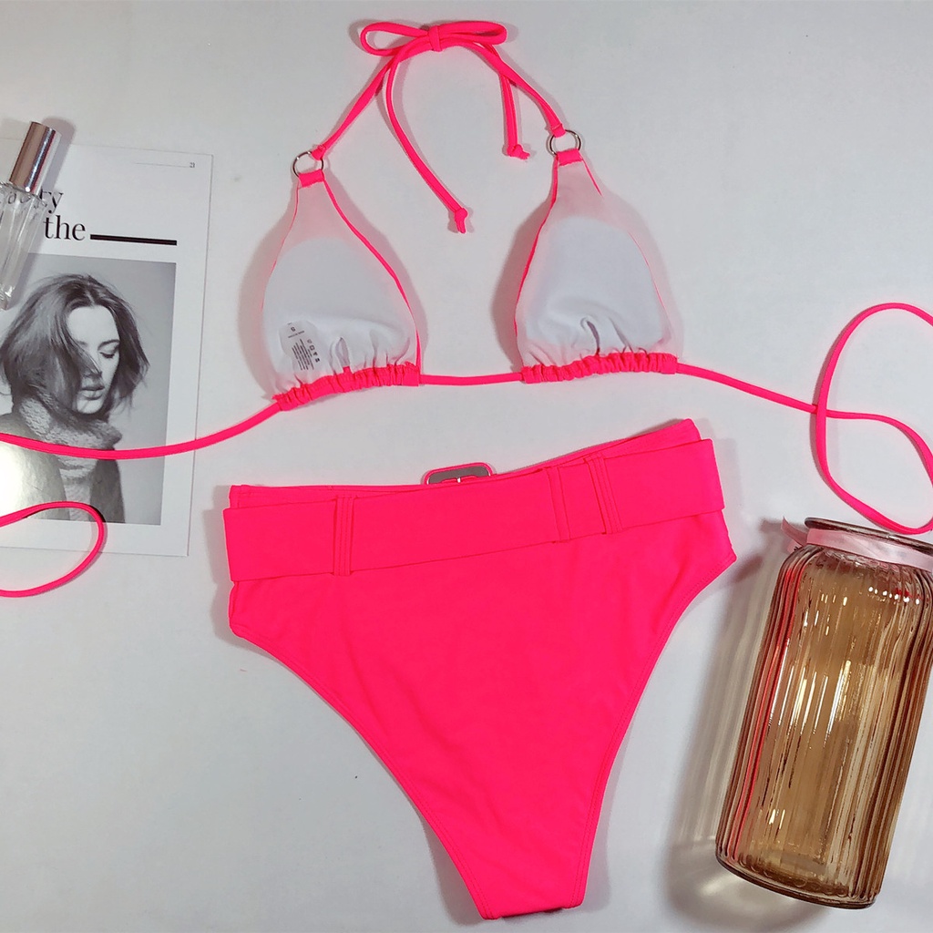Set Bikini Lưng Cao Hoạ Tiết Kẻ Sọc