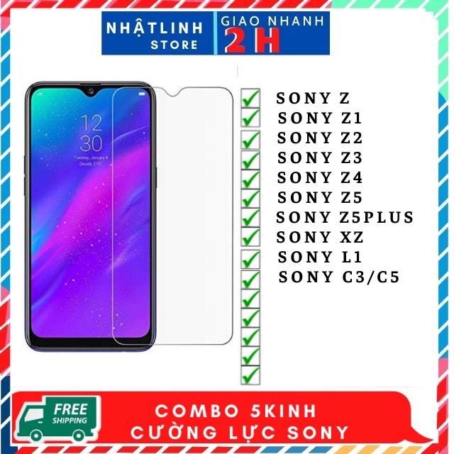 Kính Cường Lưc Sony, trong suốt mài cạnh, Cảm ứng mượt không bám vân tay.Tặng kèm giấy lau