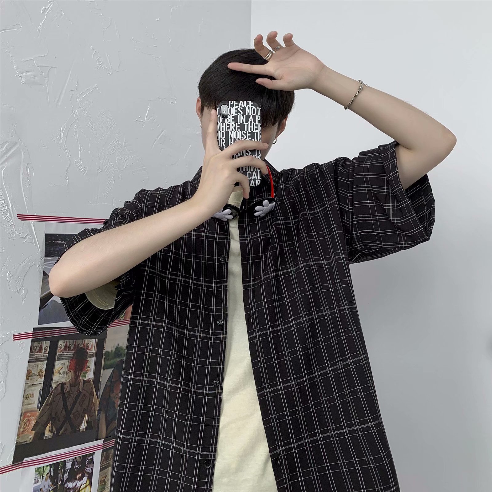 Áo Sơ Mi Ca Rô Ngắn Tay Form Rộng Phong Cách Hàn Quốc Dành Cho Nữ / Size M-3Xl | BigBuy360 - bigbuy360.vn