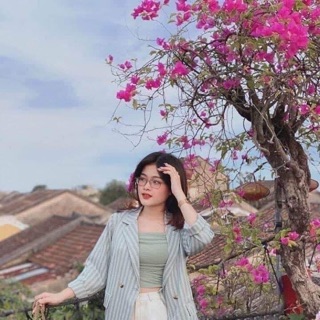 Áo vec kẻ xanh