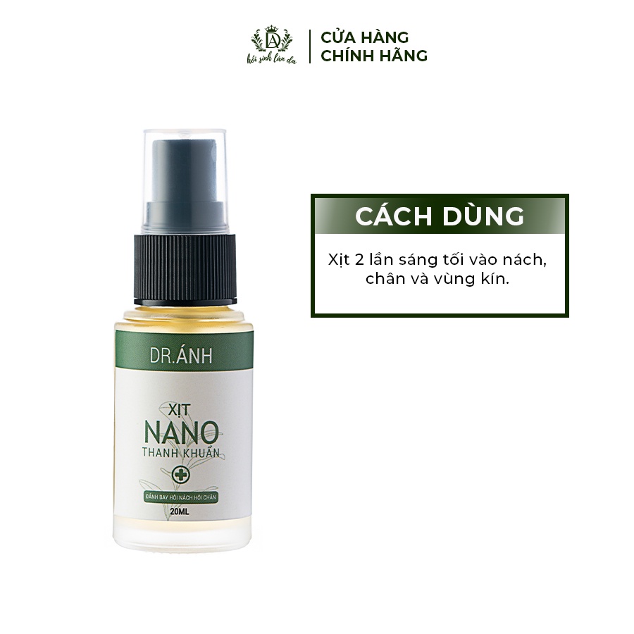 Xịt khử mùi hôi nách Dr. Ánh 20ml, khử mùi hôi chân