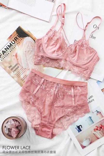 Bộ Đồ Lót Ren Lưới Có Gọng Không Đệm Siêu Mỏng S078 | BigBuy360 - bigbuy360.vn