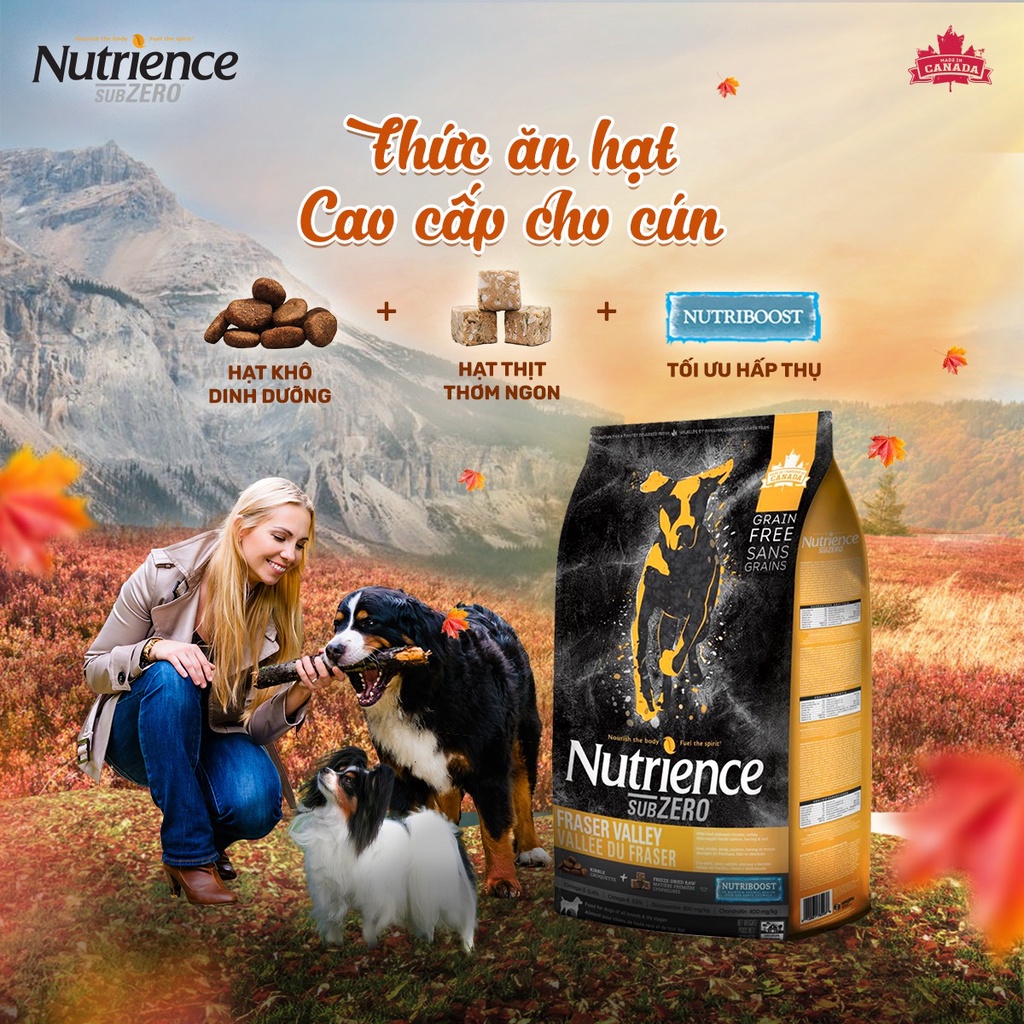 [DINH DƯỠNG CAO] BAO 500G HẠT CHO CHÓ NUTRIENCE SUBZERO DOG VỊ GÀ TÂY, CÁ HỒI, CÁTRÍCH &amp; CÁ TUYẾT – THỨC ĂN CHO CHÓ