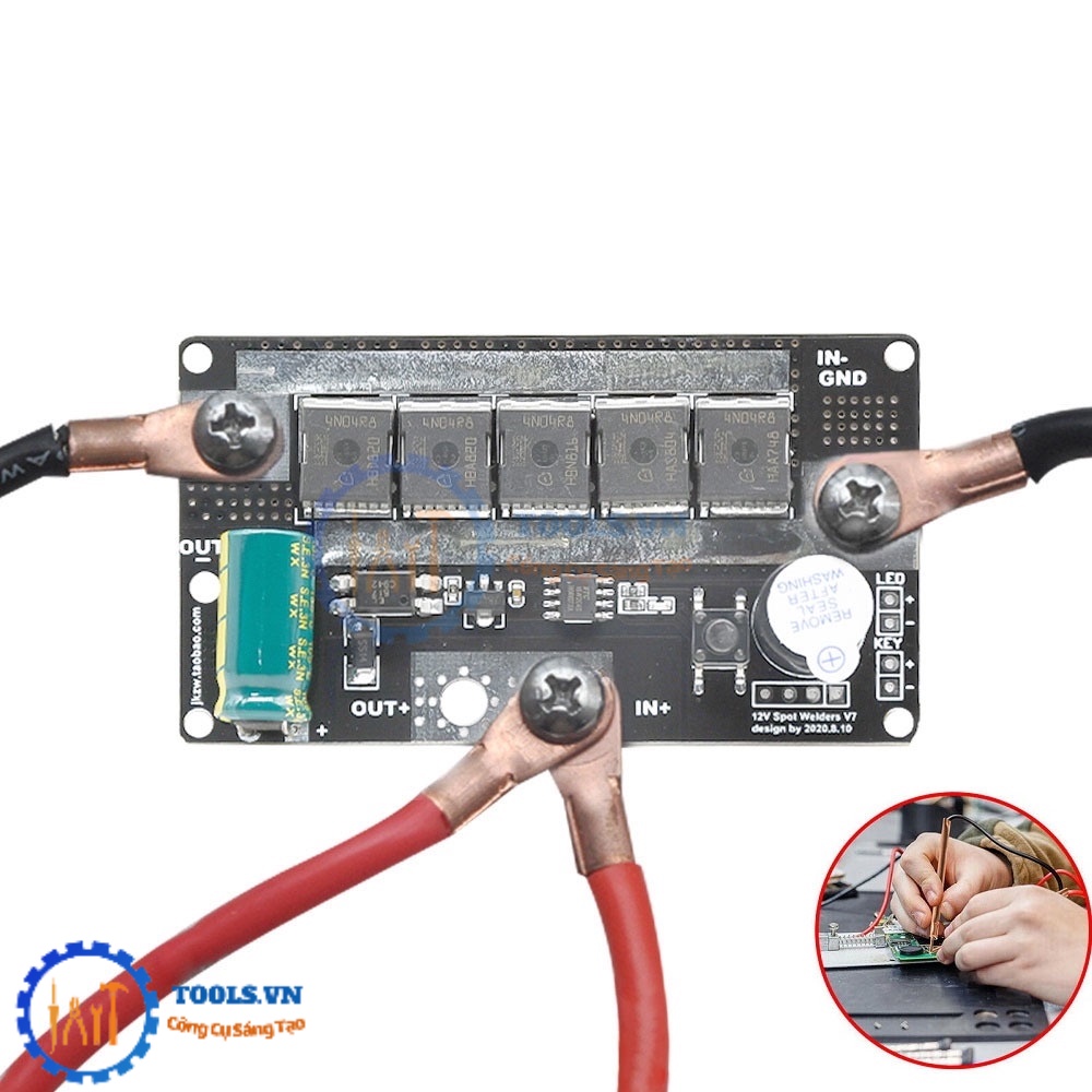 Mạch Chế Máy Hàn Cell Pin Dùng Siêu Tụ Và  Acquy Dòng Xả Cao 3000w
