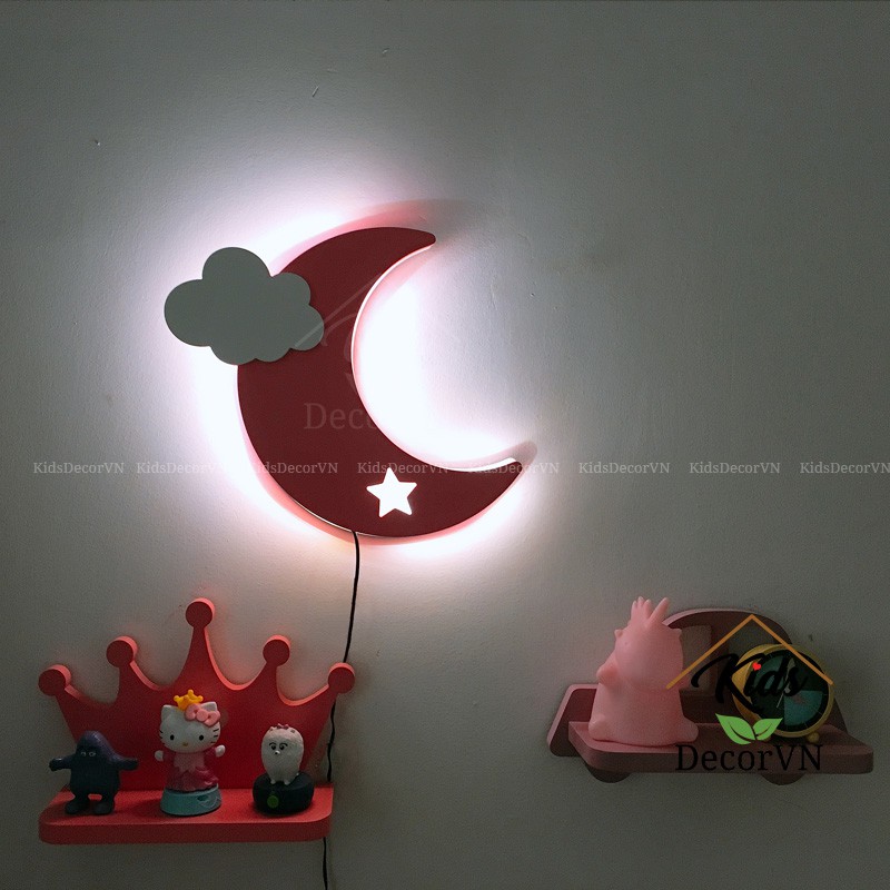 Đèn ngủ cho bé hình mặt trăng, đèn ngủ phòng trẻ em, đèn ngủ treo tường, đèn ngủ led, wall lamp,night light kidsdecorvn