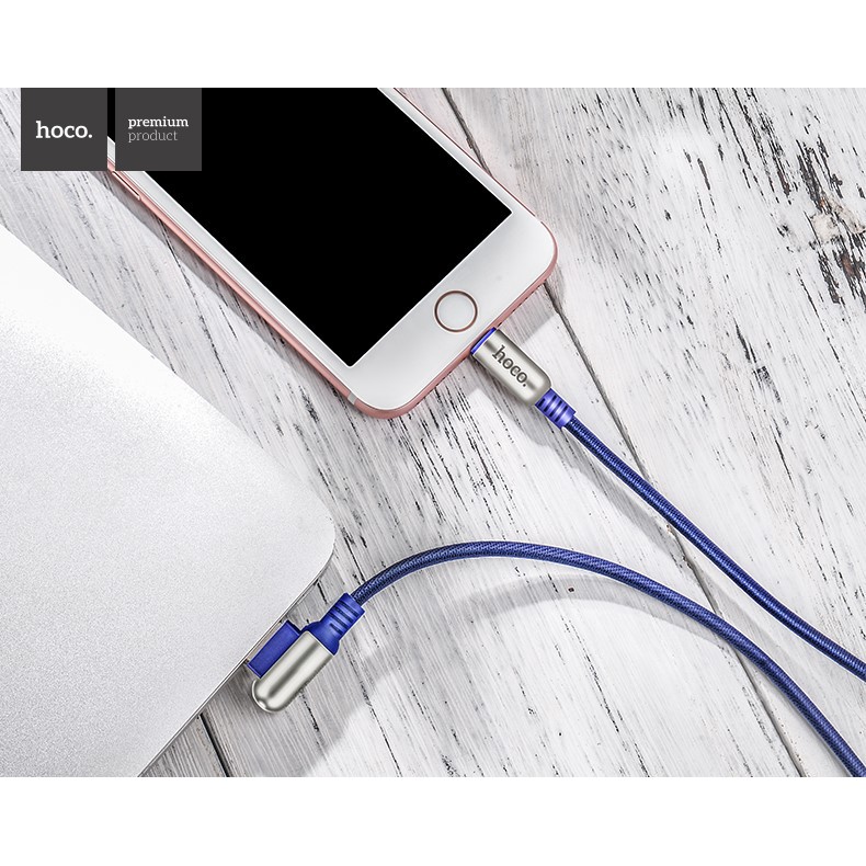 Cáp sạc Lightning Hoco U17 hỗ trợ sạc nhanh 2.4A cho iPhone/iPad dài 1.2m - Hãng phân phối chính thức