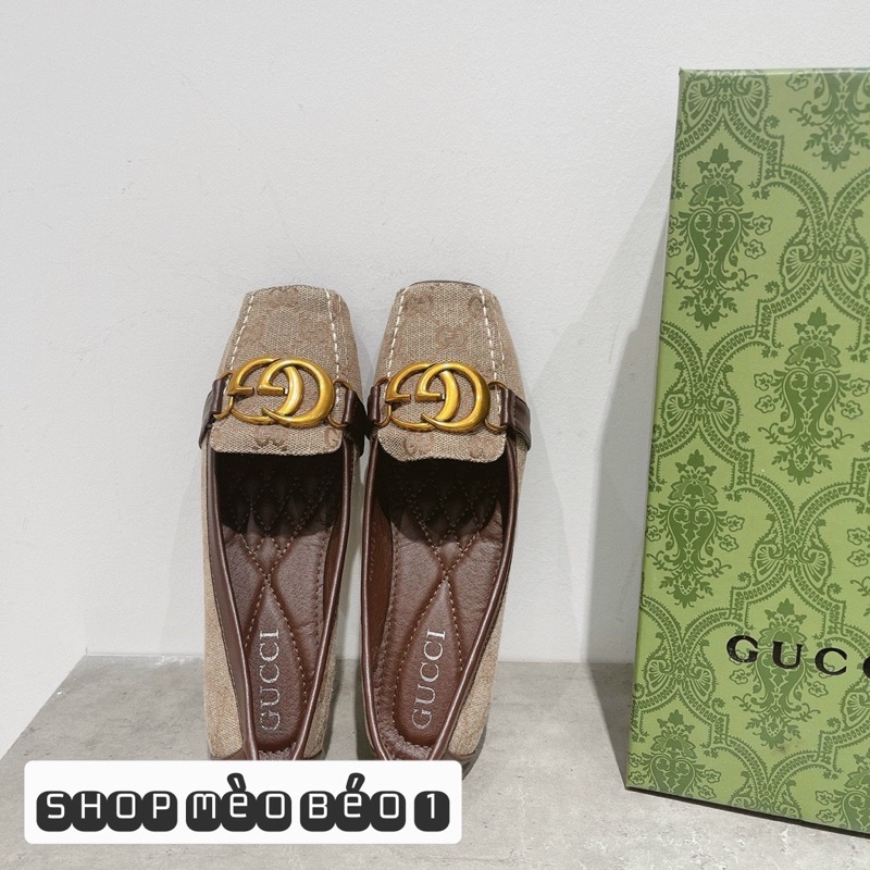 Giày moca gc tag đồng khoá ngang mũi vuông fullbox