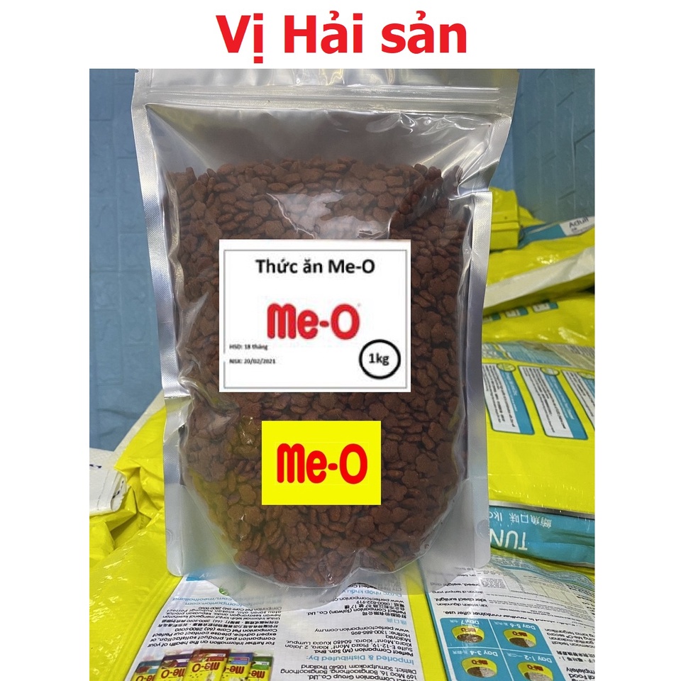 GV- (Túi 1kg) Thức ăn mèo Me- o vị cá ngừ và hải sản đồ ăn dành cho mèo lớn trên 1 năm tuổi