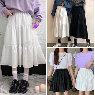 Chân váy voan ngắn/dài ♥️ Chân váy ulzzang 2 màu đen, trắng Hàn Quốc - Zinti Store