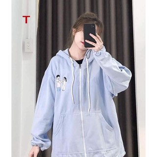 Áo khoác nỉ mũ đôi bạn thân