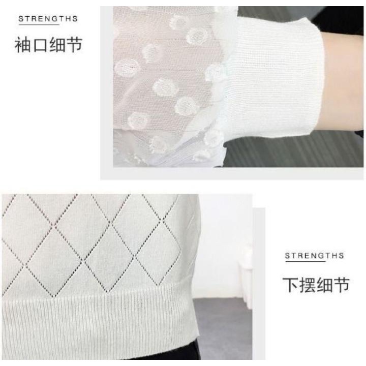 Áo Sweater Tay Dài Dáng Rộng Vải Voan Mỏng Cỡ Lớn Thời Trang Trẻ Trung
